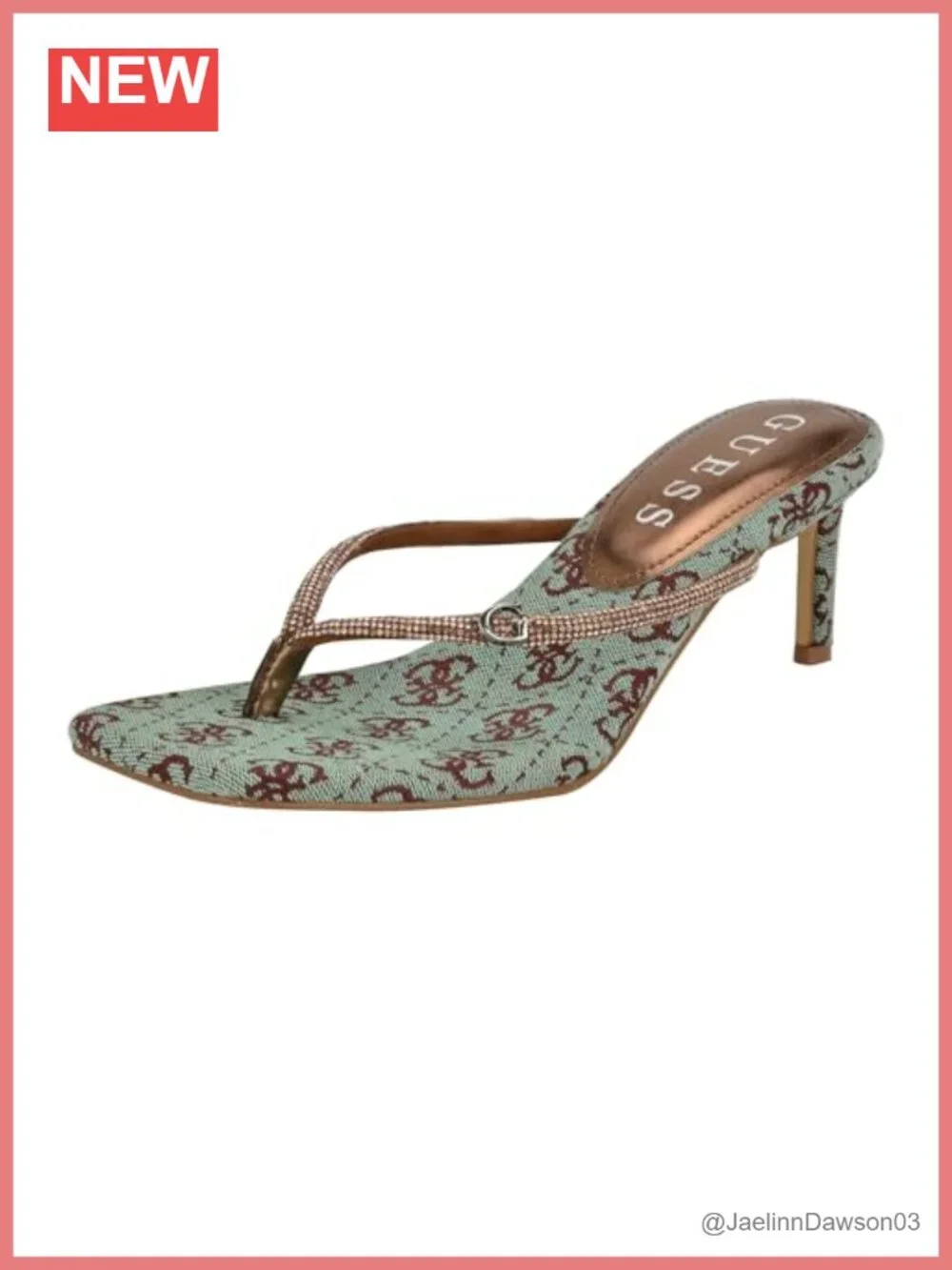GUESS Mayan Square Open Toe Heeled Sandals Cushioned Footbed Synthetic 2.5
